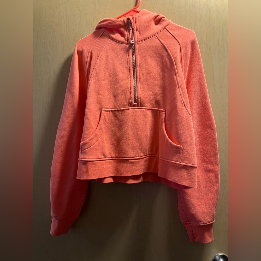 Raspberry cream scuba oversized half zip